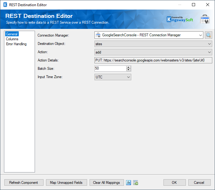 Google Search Console Rest Destination Component - General.png